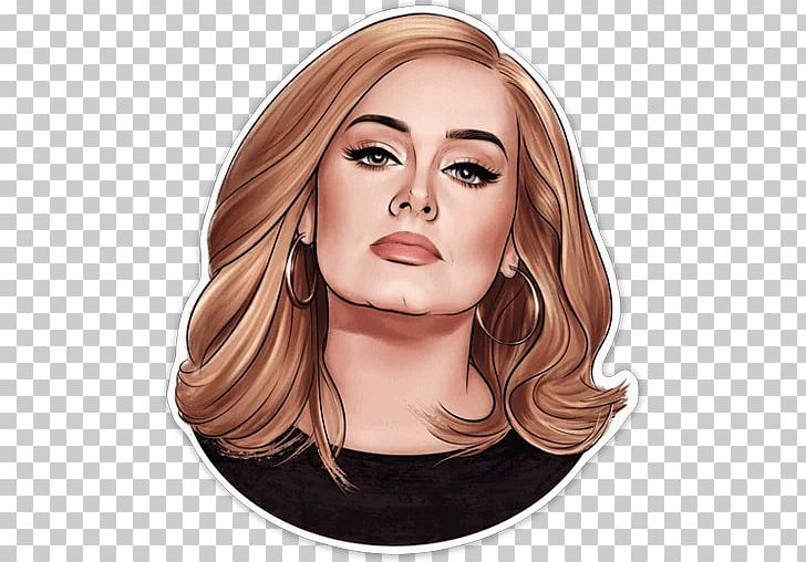 Adele Singer Telegram Sticker Eyebrow PNG, Clipart, Adele, Beauty, Black Hair, Blond, Cheek Free PNG Download