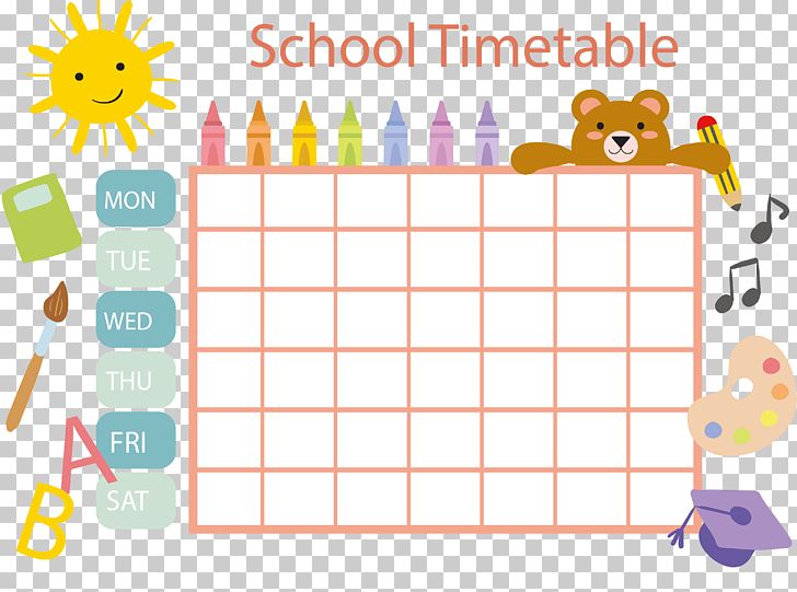 School Timetable Schedule Template PNG, Clipart, Calendar, Class Schedule Card, Color, Crayon, Decorative Patterns Free PNG Download
