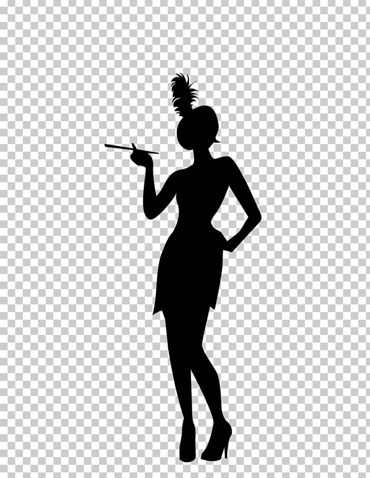 1920s Flapper Silhouette Roaring Twenties PNG, Clipart, 1920s, Animals, Arm, Black, Black And White Free PNG Download