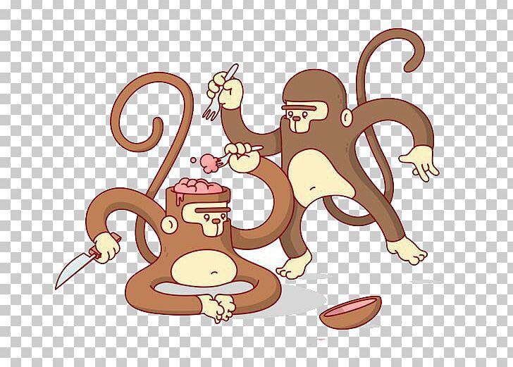 Monkey Illustrator Art Illustration PNG, Clipart, Animals, Art, Brain, Cartoon, Character Free PNG Download
