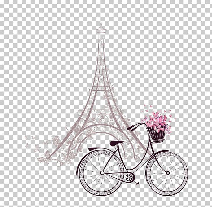 Eiffel Tower Drawing Bicycle PNG, Clipart, Bicycle, Bicycle Accessory, Bicycle Frame, Bicycle Frames, Black And White Free PNG Download