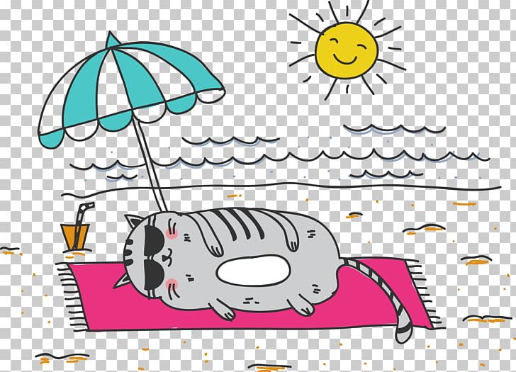 Cat Illustration PNG, Clipart, Angle, Area, Beach, Black Sunglasses, Carpet Free PNG Download