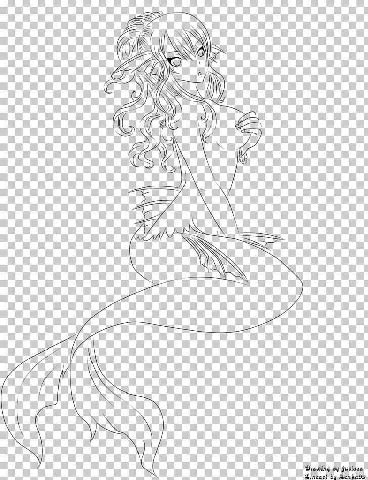 Line Art Drawing Mermaid Sketch PNG, Clipart, Anime, Arm, Art, Artwork, Black Free PNG Download