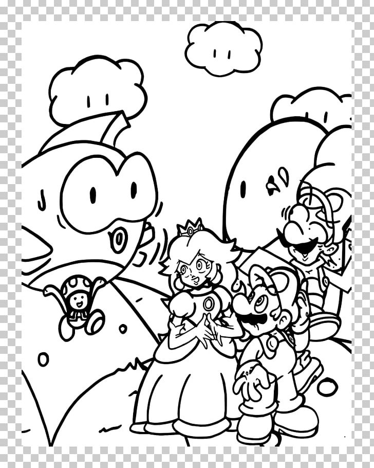 Super Mario Bros. Toad Luigi PNG, Clipart, Angle, Black, Black And White, Cartoon, Coloring Book Free PNG Download