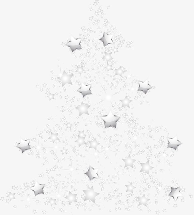 Christmas Tree With Silver Stars Png Clipart Christmas