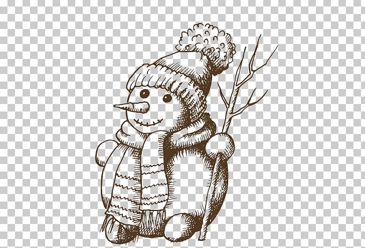 Drawing Christmas Illustration PNG, Clipart, Artwork, Black And White, Carnivoran, Cartoon, Cartoon Snowman Free PNG Download