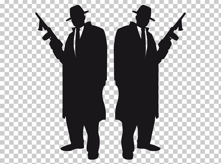 Silhouette Gangster Drawing Illustration PNG, Clipart, Animals, Black And White, Business, Cartoon, Clothing Free PNG Download