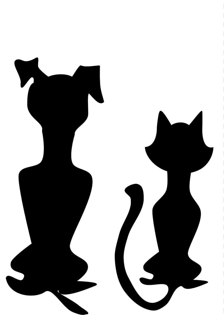 Cat Dog Kitten Silhouette PNG, Clipart, Black, Black And White, Black Cat, Carnivoran, Cat Free PNG Download