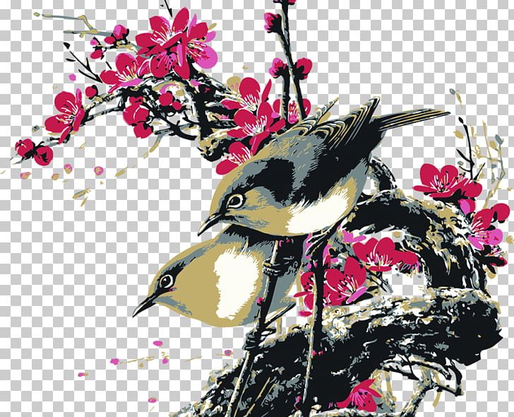 Chinese Painting Bird-and-flower Painting Landscape Painting Watercolor Painting PNG, Clipart, Animals, Art, Beak, Bird, Birdandflower Painting Free PNG Download
