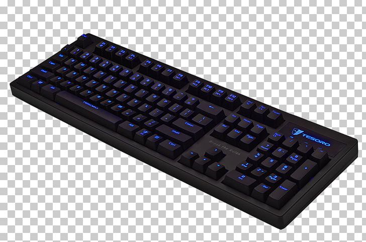 Computer Keyboard Computer Mouse Tesoro Excalibur G7NL Blue Mechanical Switch Tesoro Excalibur Spectrum Backlight PNG, Clipart, Cherry, Computer, Computer Keyboard, Input Device, Input Devices Free PNG Download