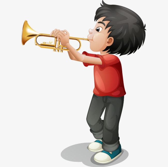 Cute Cartoon Children Play Trumpet PNG, Clipart, Boy, Cartoon Clipart, Child, Children Clipart, Cute Clipart Free PNG Download