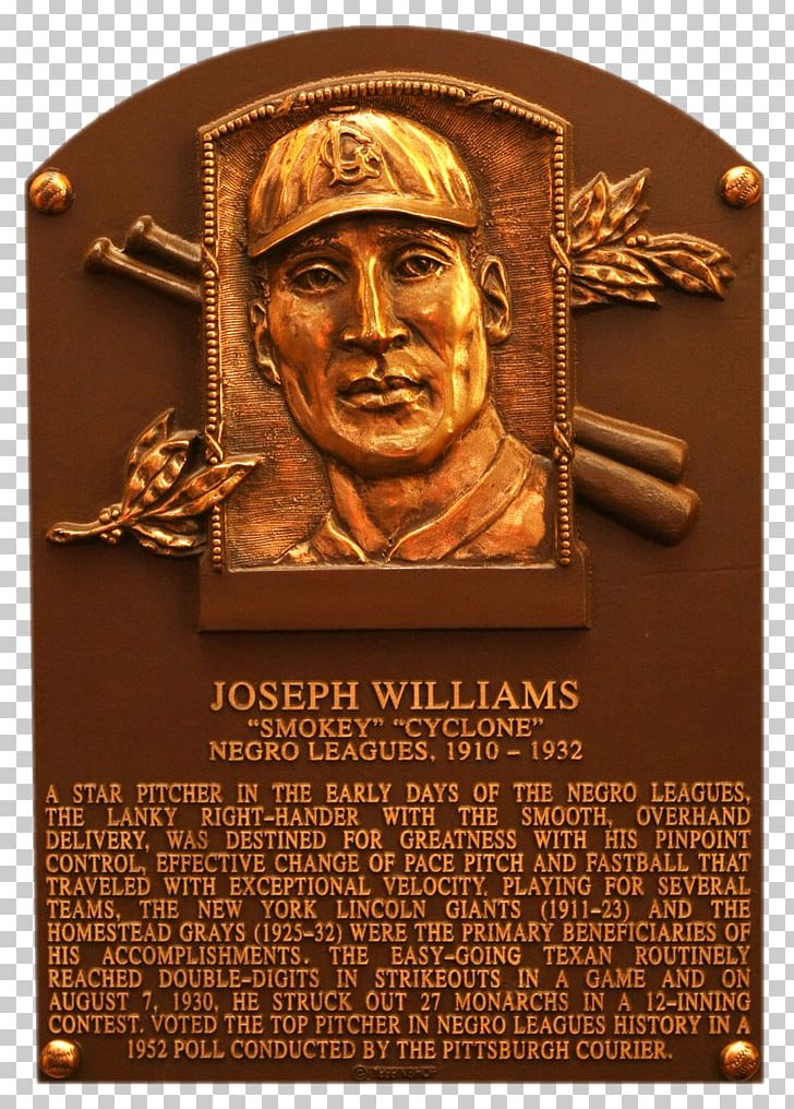 Cyclone Joe Williams National Baseball Hall Of Fame And Museum Pittsburgh Crawfords Baseball Player PNG, Clipart, Artifact, Baseball Player, Bronze, Commemorative Plaque, Cooperstown Free PNG Download