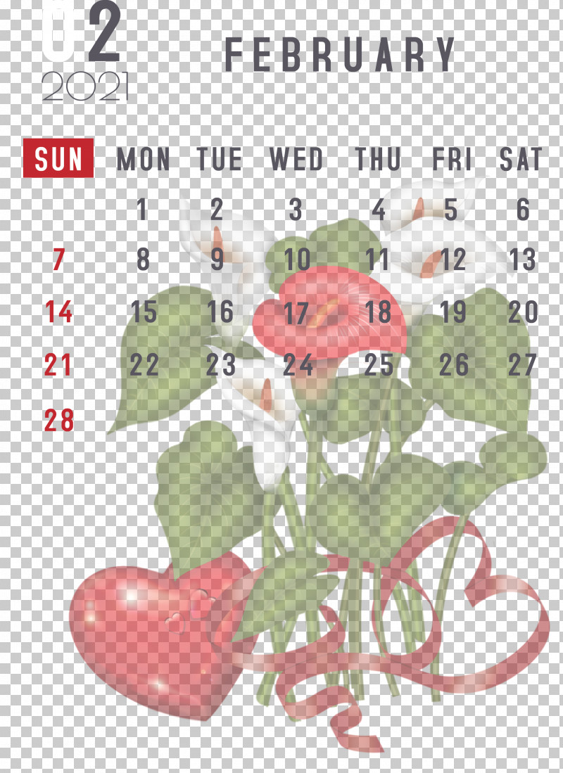 February 2021 Printable Calendar February Calendar 2021 Calendar PNG, Clipart, 2021 Calendar, Cartoon, Creative Work, Flower, Idea Free PNG Download