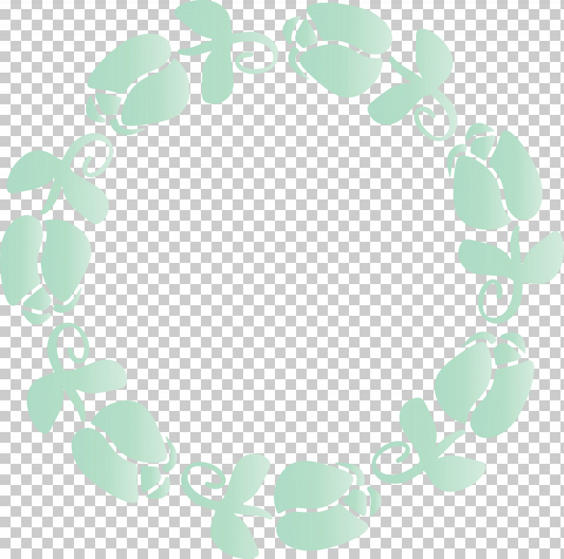 Green Leaf Turquoise Plant Circle PNG, Clipart, Circle, Easter Frame, Green, Leaf, Paint Free PNG Download