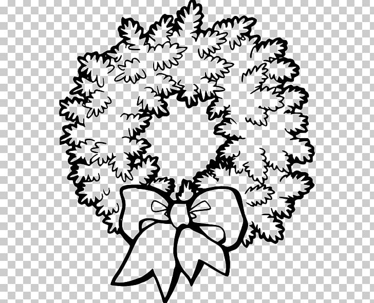 Christmas Wreath Garland PNG, Clipart, Art, Black And White, Branch, Christmas, Christmas Card Free PNG Download