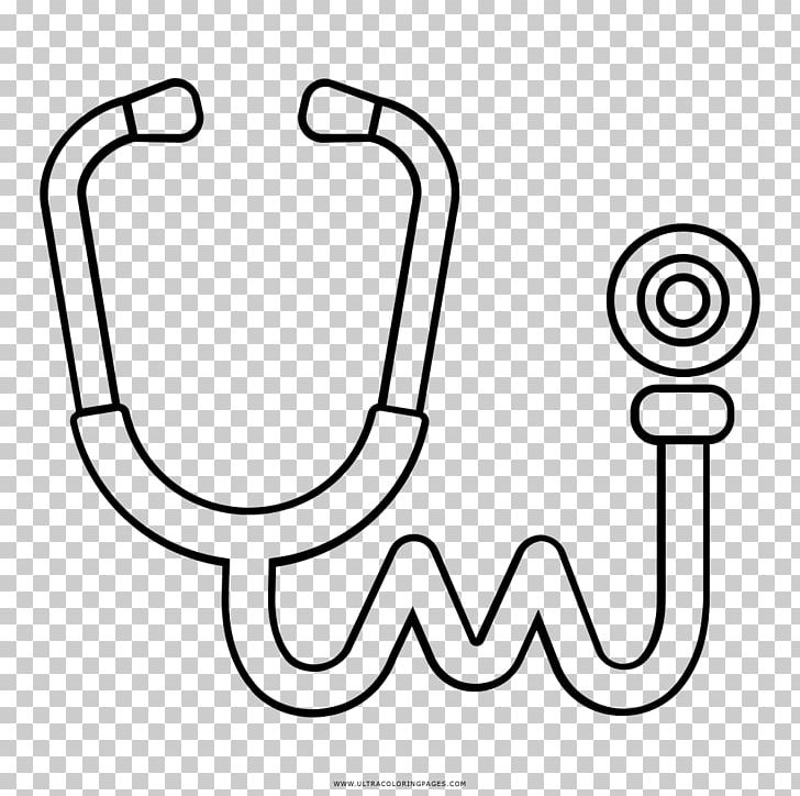 Drawing Stethoscope Coloring Book Black And White PNG, Clipart, Area, Black And White, Circle, Coloring Book, Desktop Wallpaper Free PNG Download