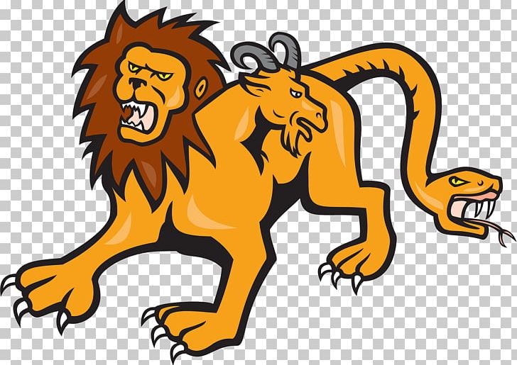 Chimera Cartoon PNG, Clipart, Animal, Animals, Beast, Big Cats, Body Parts Free PNG Download