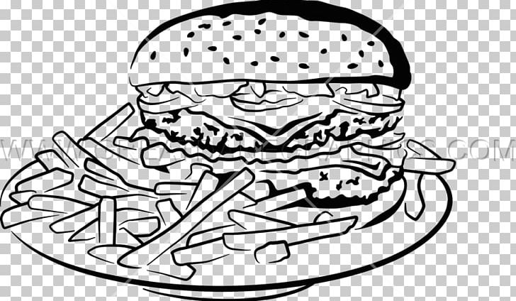 Hamburger French Fries Fast Food Take-out PNG, Clipart, Art, Artwork, Black And White, Burger Fries, Clip Art Free PNG Download
