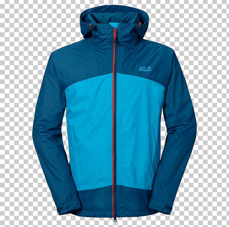 Jacket Hoodie Jack Wolfskin Raincoat PNG, Clipart, Blue, Clothing, Cobalt Blue, Electric Blue, Hood Free PNG Download