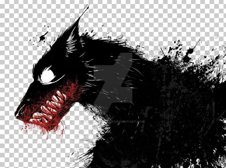 Dog Werewolf Splatter Film Drawing Art PNG, Clipart, Animal, Animals, Art, Black And White, Canidae Free PNG Download