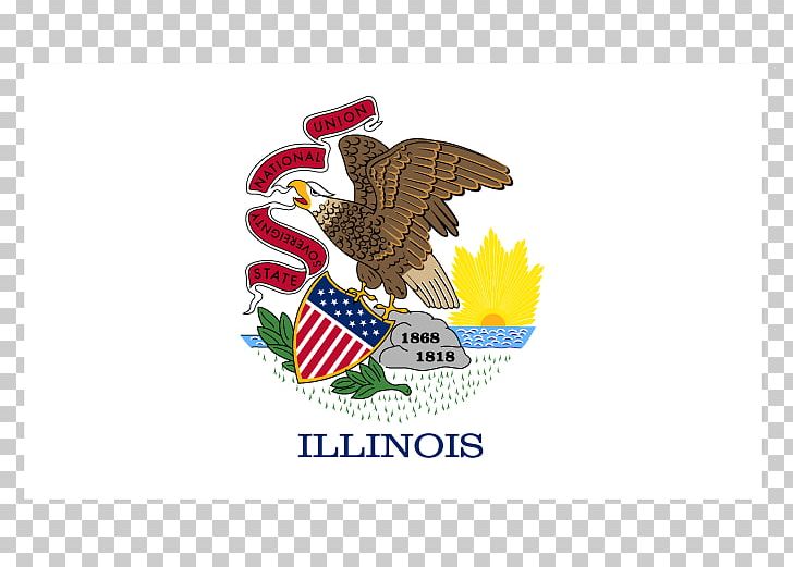 Flag And Seal Of Illinois State Flag Flag Of The United States PNG, Clipart, Bald Eagle, Beak, Bird, Bird Of Prey, Brand Free PNG Download