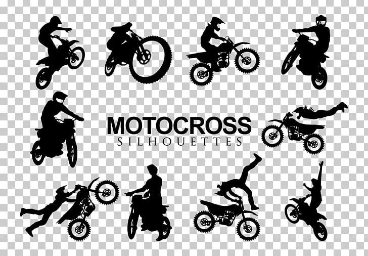 Silhouette Motocross Motorcycle Drawing PNG, Clipart, Animals, Bicycle, Bicycle Part, Black And White, Brand Free PNG Download