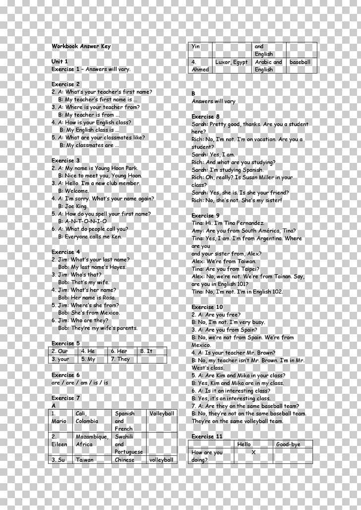 Workbook E-book Document White PNG, Clipart, Answer, Area, Biology, Black And White, Document Free PNG Download