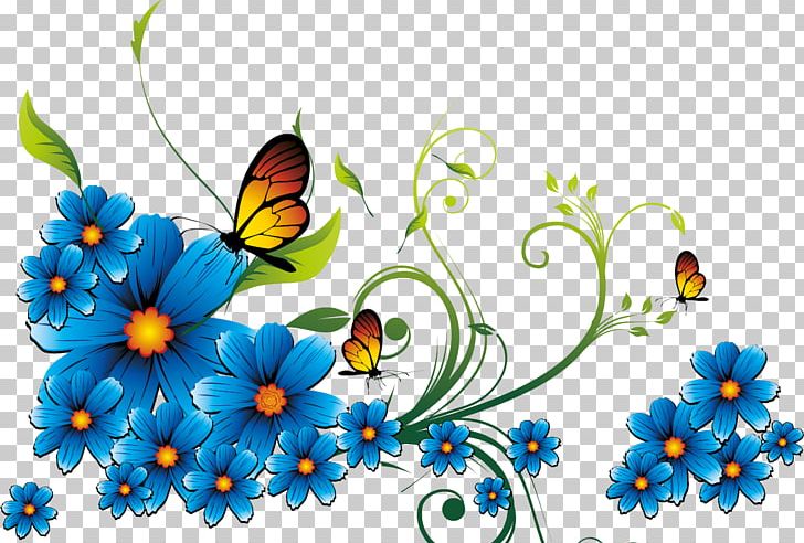 Borders And Frames Blue Flower PNG, Clipart, Art, Arthropod, Blue, Borders And Frames, Brush Footed Butterfly Free PNG Download