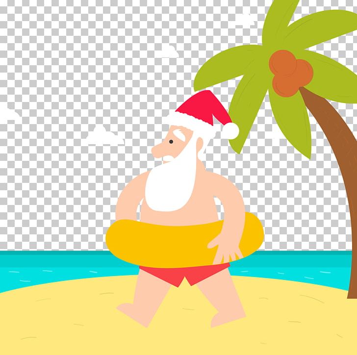 Santa Claus Christmas Card Christmas And Holiday Season PNG, Clipart, Art, Beach, Beach Vector, Bird, Cartoon Free PNG Download