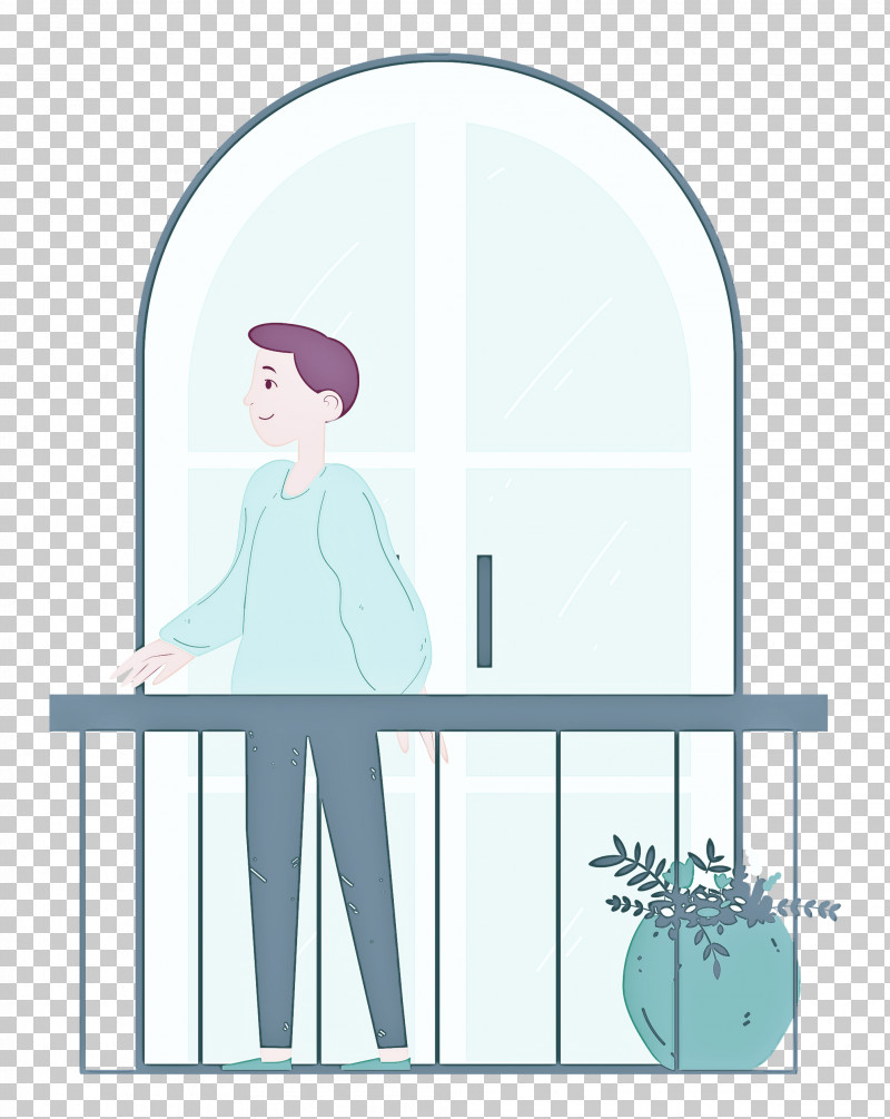 Balcony Home Rest PNG, Clipart, Balcony, Behavior, Cartoon, Home, Human Free PNG Download