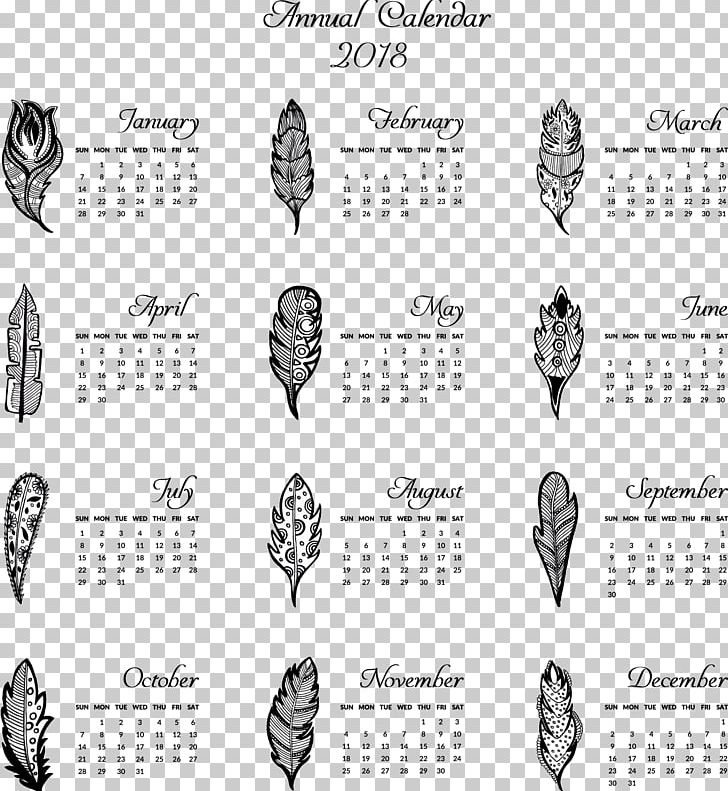 Calendar Euclidean Template Icon PNG, Clipart, 2018 Calendar, 2018 Calendar Template, Animals, Black, Download Free PNG Download