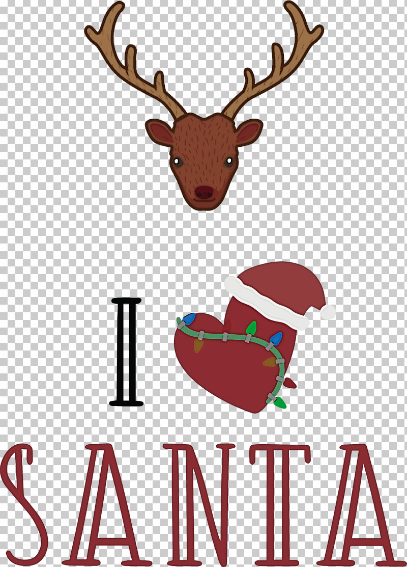 I Love Santa Santa Christmas PNG, Clipart, Antler, Christmas, Christmas Day, Christmas Gift, Elk Free PNG Download
