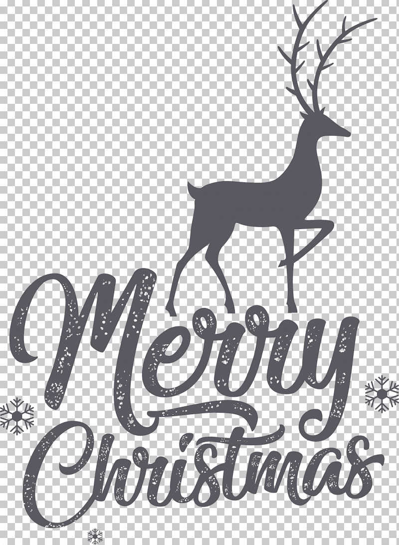 Merry Christmas PNG, Clipart, Antler, Biology, Black, Black And White, Deer Free PNG Download