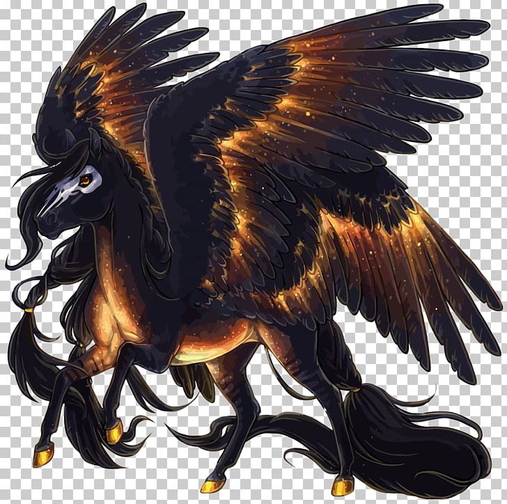 Horse Pegasus Legendary Creature PNG, Clipart, Art, Beak, Bird, Bird Of Prey, Black Gold Free PNG Download