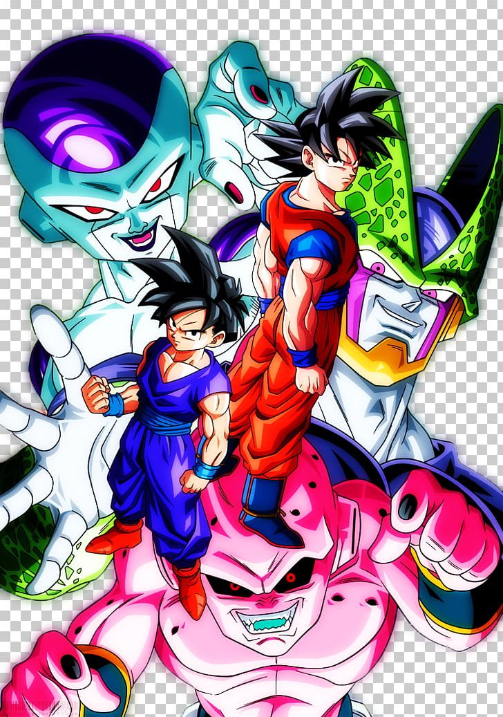 Goku Majin Buu Frieza Gohan Vegeta PNG, Clipart, Anime, Art, Beerus, Cartoon, Cell Free PNG Download