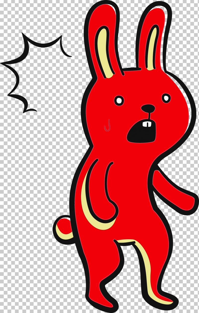 Snout Cartoon Red Line Animal Figurine PNG, Clipart, Animal Figurine, Cartoon, Cartoon Rabbit, Cute Rabbit, Geometry Free PNG Download