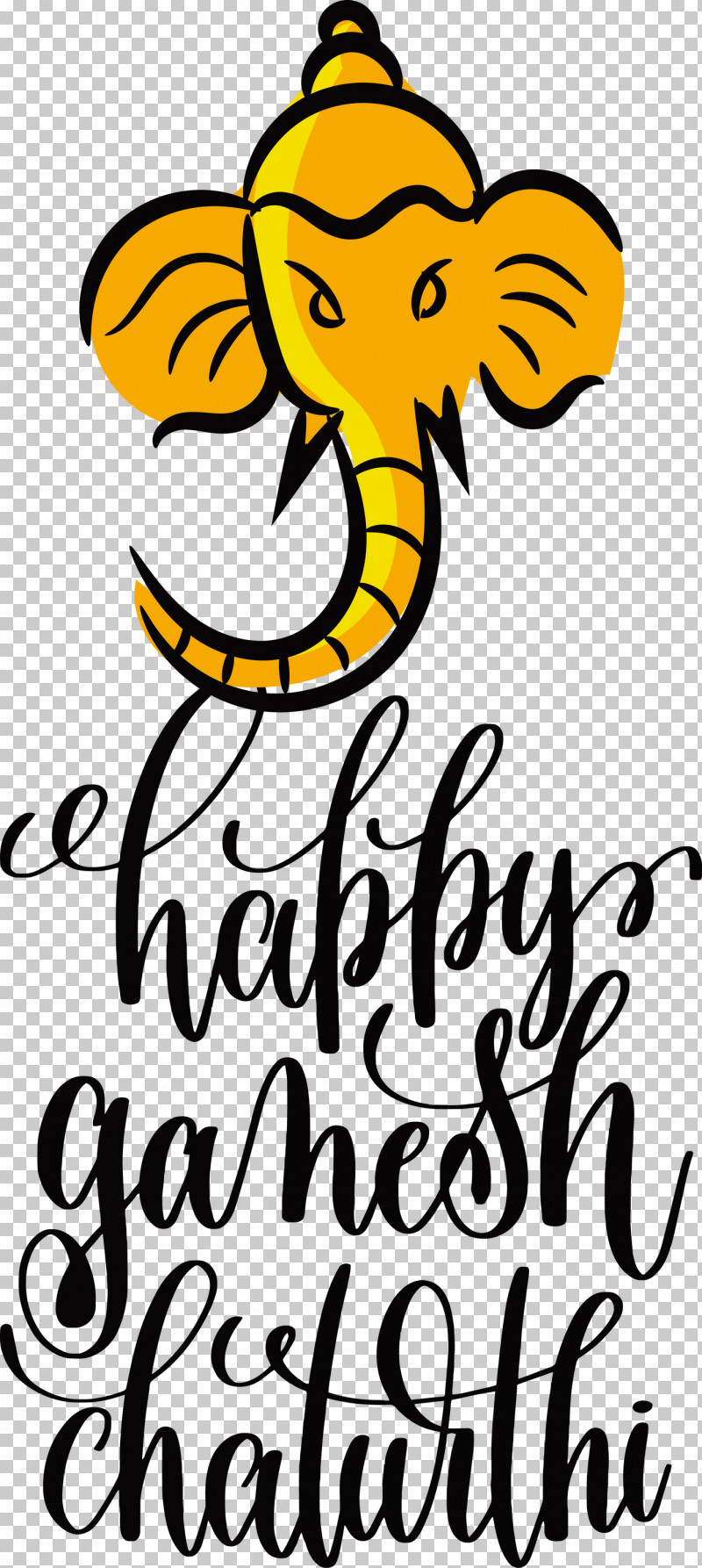Happy Ganesh Chaturthi PNG, Clipart, Calligraphy, Drawing, Festival, Happy Ganesh Chaturthi, Lettering Free PNG Download