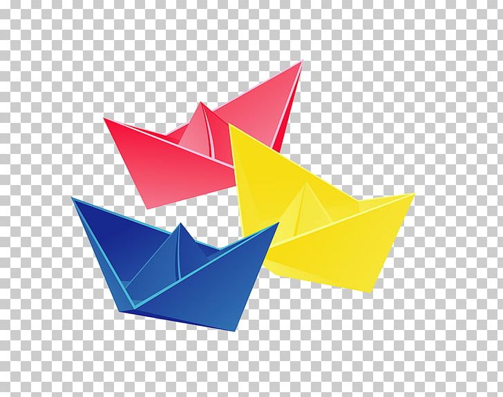 Paper Origami Yellow Blue PNG, Clipart, Art Paper, Blue, Blue Background, Blue Flower, Boat Free PNG Download