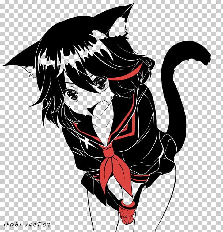 Catgirl Ryuko Matoi Art Nekopara PNG, Clipart, Animals, Anime, Art, Black, Black And White Free PNG Download