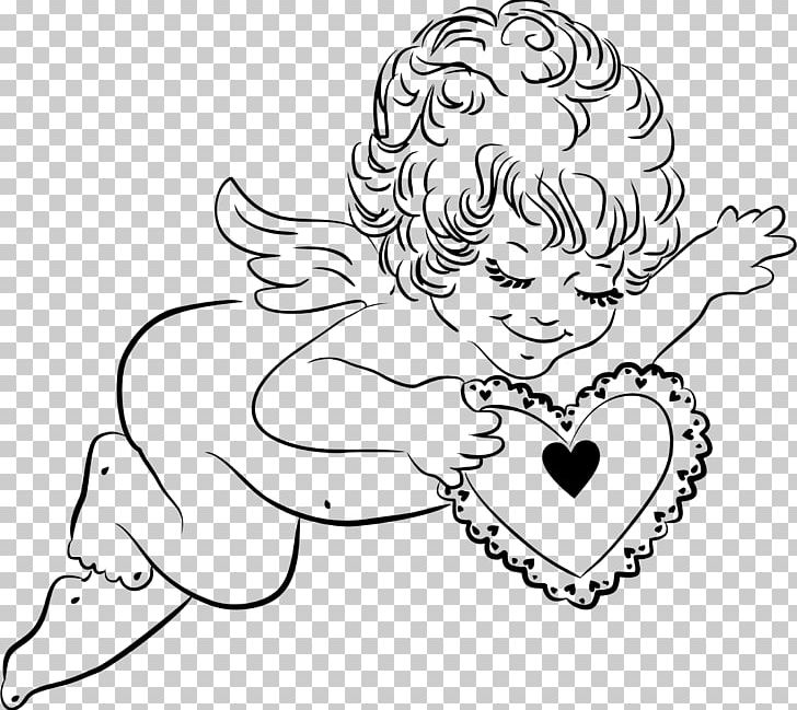 Cherub Drawing Angel PNG, Clipart, Angel, Arm, Black, Black And White, Cartoon Free PNG Download