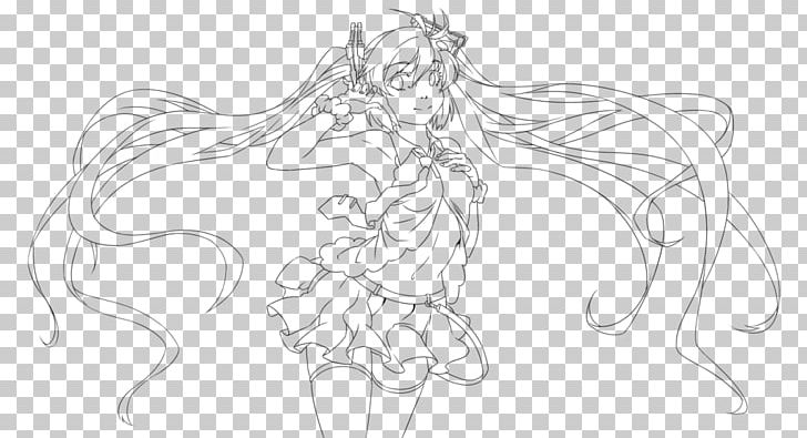 Line Art Hatsune Miku Vocaloid Drawing Sketch PNG, Clipart, Anime, Arm, Art, Artwork, Black And White Free PNG Download