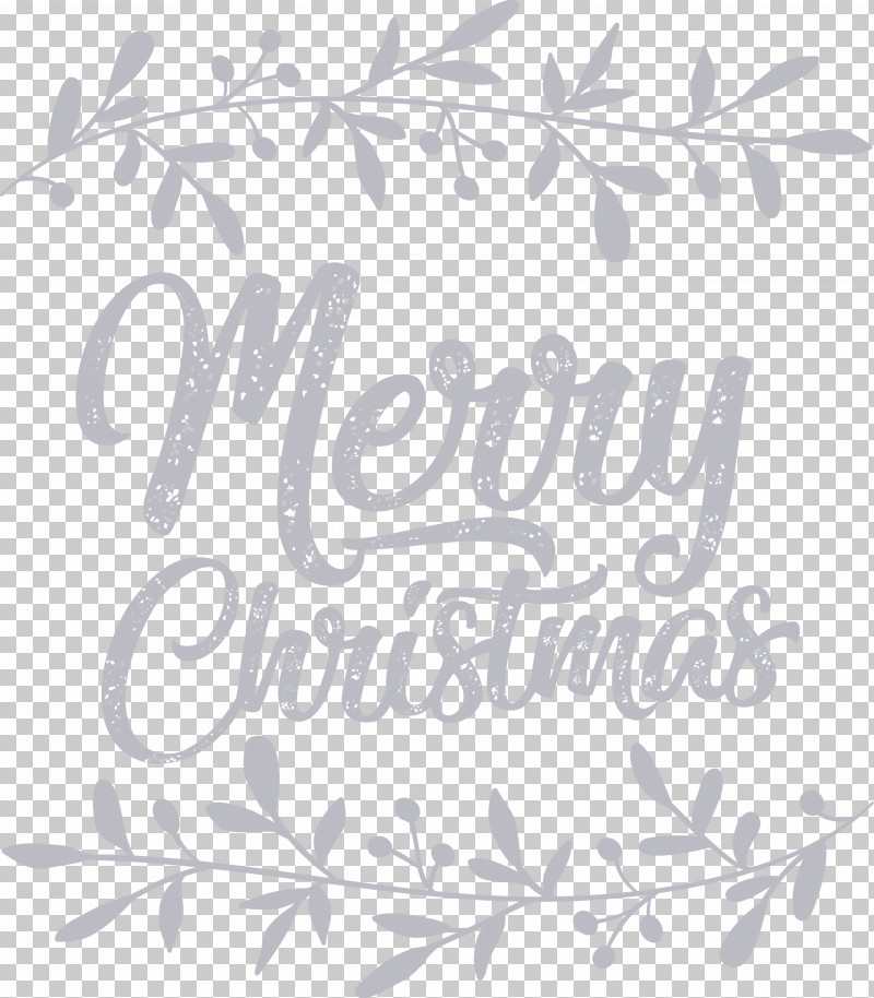 Merry Christmas PNG, Clipart, Black, Black And White, Branching, Calligraphy, Flower Free PNG Download