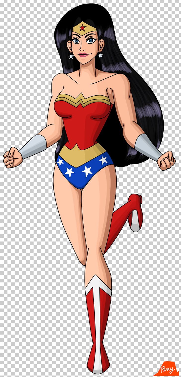 Diana Prince Superman Wonder Woman Cartoon Superhero PNG, Clipart, Abdomen, Black Hair, Brown Hair, Cartoon, Character Free PNG Download