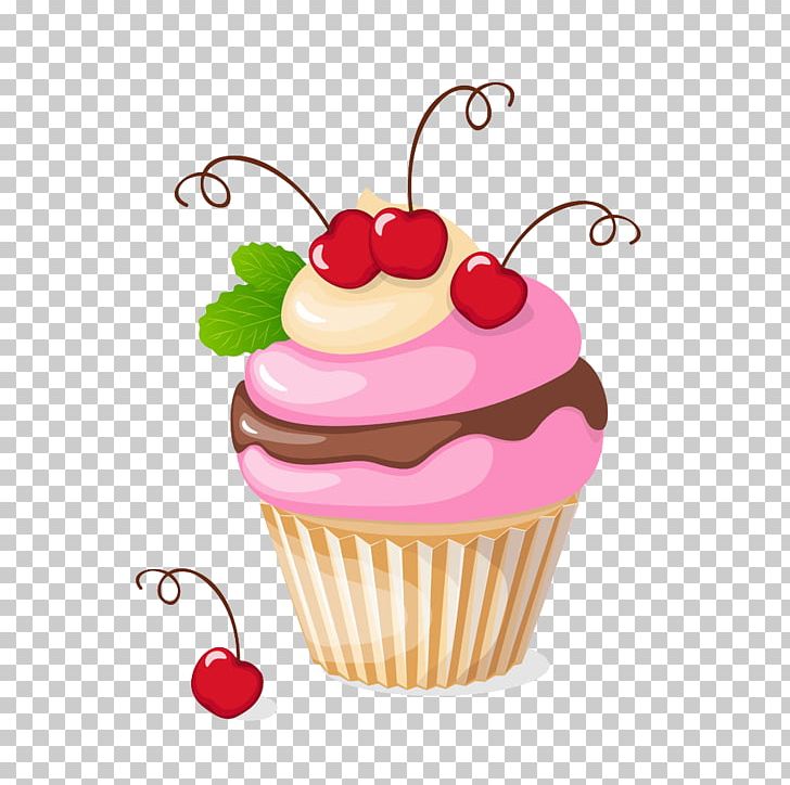 Ice Cream Cupcake Strawberry Cream Cake Frozen Yogurt Cherry Cake PNG, Clipart, Birthday Cake, Buttercream, Cake, Cakes, Cartoon Free PNG Download