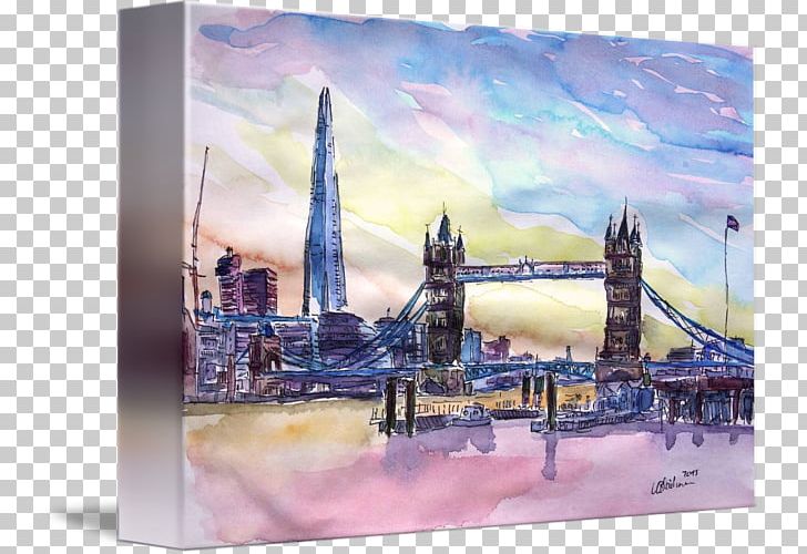 The Shard Tower Bridge Watercolor Painting Art PNG, Clipart, Acrylic Paint, Art, Art Museum, Canvas, Canvas Print Free PNG Download