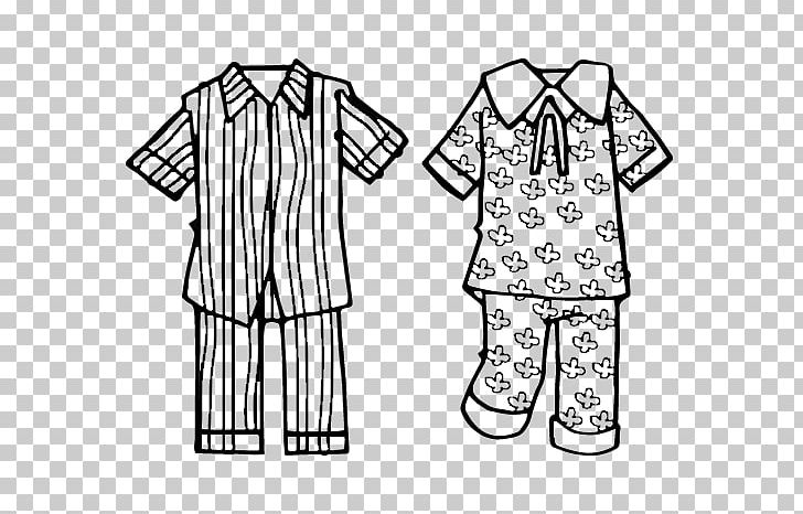 Pajamas Coloring Book Clothing Sleeve Line Art PNG, Clipart, Angle, Bananas In Pyjamas, Black, Black And White, Child Free PNG Download