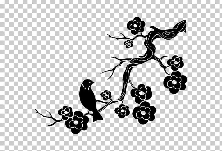 Wall Decal Sticker Printing PNG, Clipart, Adhesive, Art, Bird, Black And White, Branch Free PNG Download