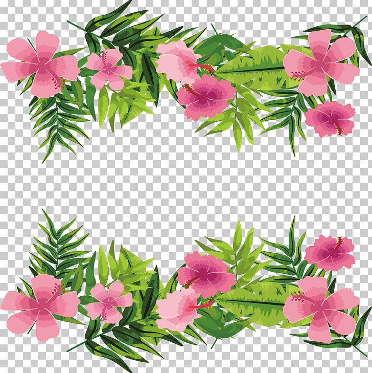 Romantic Pink Flower Decorative Frame PNG, Clipart, Artificial Flower, Azalea, Branch, Design, Encapsulated Postscript Free PNG Download