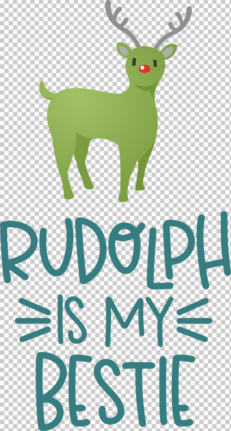 Rudolph Is My Bestie Rudolph Deer PNG, Clipart, Cartoon, Christmas, Deer, Dog, Line Free PNG Download