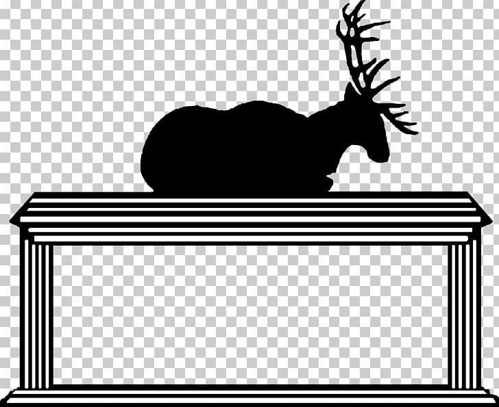 Reindeer Silhouette Black Line PNG, Clipart, Black, Black And White, Deer, Horse Like Mammal, Line Free PNG Download